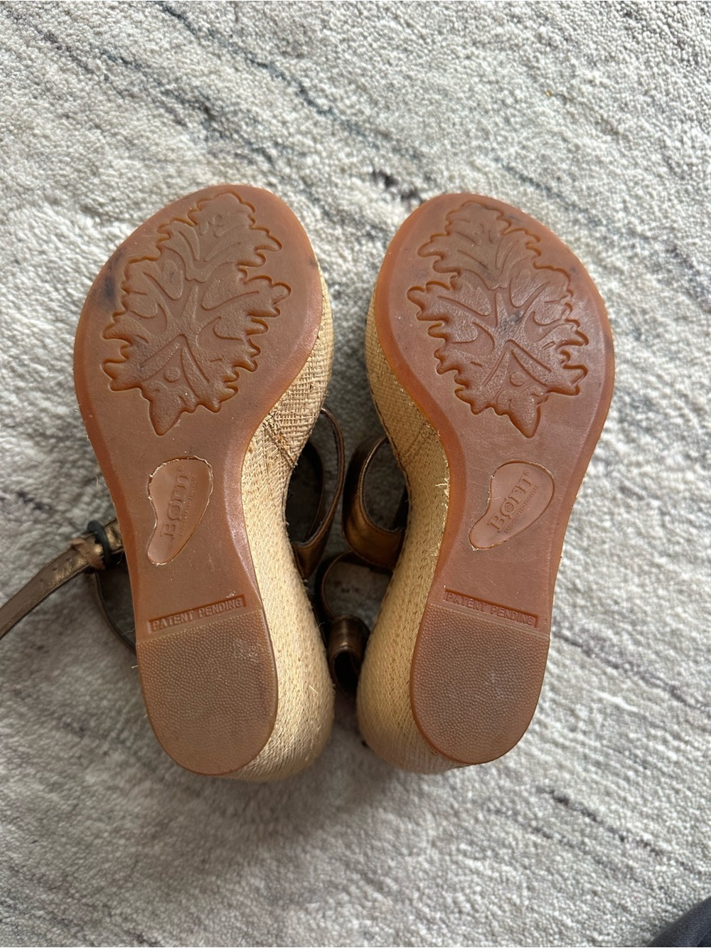 Born Women’s Bronze Strappy Espadrille Wedge Sandals size 8 - Picture 6 of 7